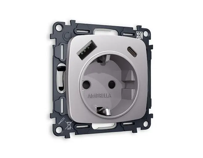 Комплект механизма электрической розетки Ambrella Volt MO510010 QUANT Комплект механизма электрической розетки Ambrella Volt MO510010 QUANT