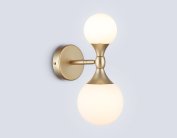 Настенный светильник Ambrella light LH51053/2 GD/FR золото/белый матовый G9*2 max 28W 120*195*300