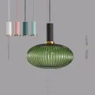 Подвесной светильник IRIS C Модель C. Плафон зеленый. Цвет патрона черный. Lampatron 1352-17825