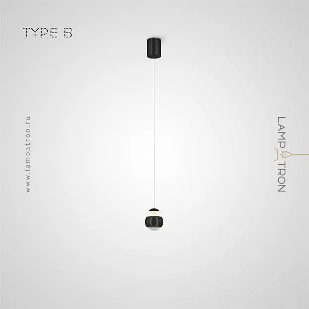 Подвесной светильник SYRUS Тип B. Цвет Черный Lampatron 7273-20037 Подвесной светильник SYRUS Тип B. Цвет Черный Lampatron 7273-20037