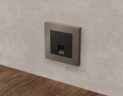 Комплект механизма компьютерной розетки RJ-45 (8P8C) CAT6A экранированной с автоматической защитной шторкой ALFA Черный матовый Volt MA812005 QUANT