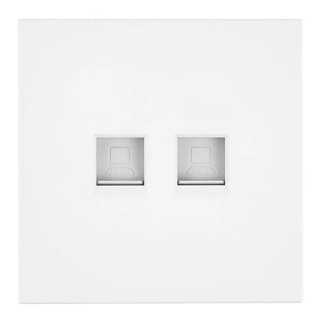 Розетка компьютерная 2-местная RJ-45 (механизм), RST00-3111-01, белая магнолия Stekker 50437 Мия