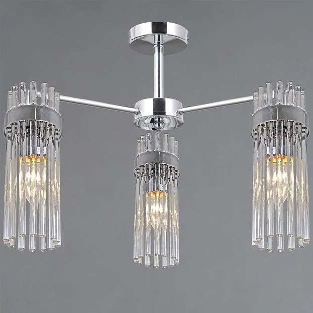 Потолочная люстра ILLUMICO IL0761-3CSQ-25 CR GENOA Потолочная люстра ILLUMICO IL0761-3CSQ-25 CR GENOA
