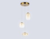Подвесная люстра Ambrella light LH11105/3 BS/TI латунь/янтарь 12W 3000K D350*1505