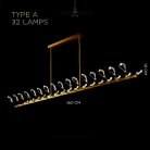 Реечный, рядный светильник GLORIOLE UP DOWN LINE Тип A (Кристаллы — Вверх). 32 LED. Lampatron gloriole-up-down-line-a-32 9126-25976