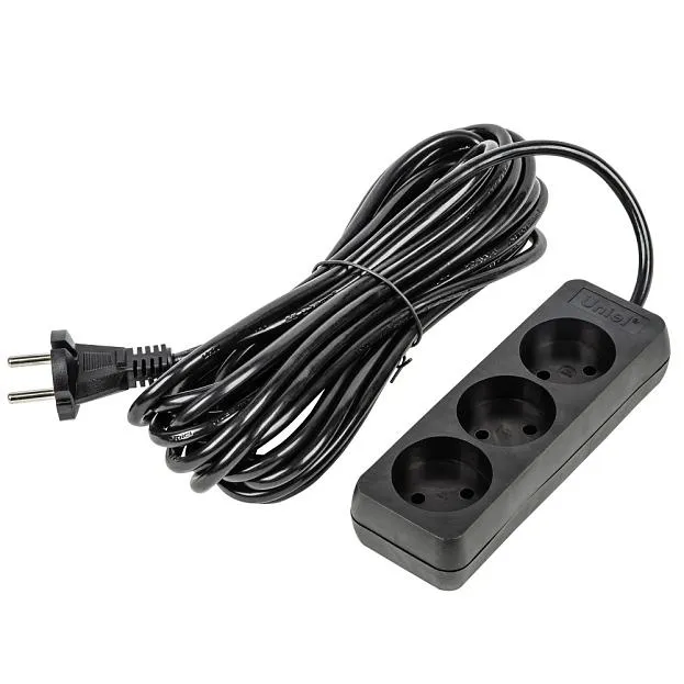 Розеточные блоки, удлинители Uniel S-CU3-7 BLACK Ultra