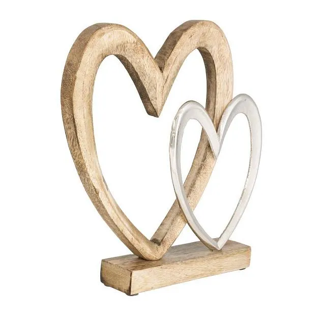Фигурка Сердца L250, B50, H270 алюминий, дерево, натуральный, никель Eglo 427555 TOMAMAE