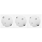 Розетка 3х2К+З нем.ст., 45 гр., с з/ш, бел. (135х45мм), Donel DF6D3W 45х45