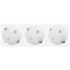 Розетка 3х2К+З нем.ст., 45 гр., с з/ш, бел. (135х45мм), Donel DF6D3W 45х45