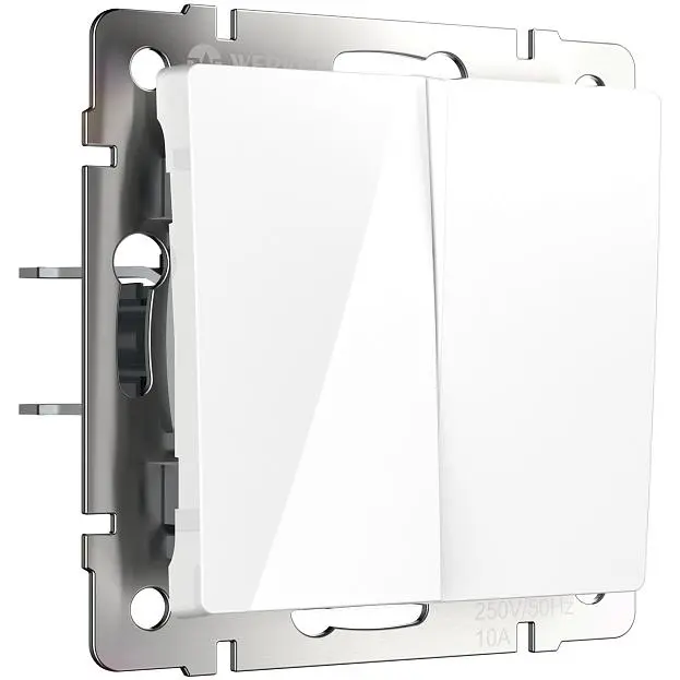 Выключатель двухклавишный Werkel W1120001 (белый) a051135 Выключатель двухклавишный Werkel W1120001 (белый) a051135