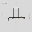 Реечный, рядный светильник KIERSTEN 6 ламп. Черный Lampatron 5416-13910