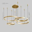 Кольцевые люстры и светильники VEIKKO COMBO Четыре кольца. Цвет Латунь. 45 + 65 + 65 + 85 см Lampatron 7106-19490