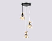 Подвесной светильник Ambrella light TR3405/3 BK/FGD/TI черный/золото/янтарь E27/3 max 60W D345*1000