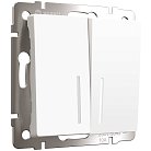 Выключатель двухклавишный проходной с подсветкой Werkel W1122161 (белый матовый) a062402