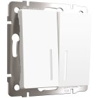 Выключатель двухклавишный проходной с подсветкой Werkel W1122161 (белый матовый) a062402