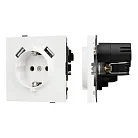 Механизм розетки с USB зарядкой SCT-TENDO-MUAA-SFPL-WH (230V, 16A) (Матовый белый) Arlight 054606
