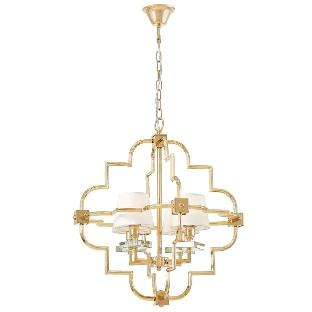 Подвесная люстра Lumina Deco LDP 8020-4 GD+WT Baltimore Подвесная люстра Lumina Deco LDP 8020-4 GD+WT Baltimore