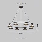 Кольцевые люстры и светильники CICLA R 8 ламп. Цвет: Чернёная латунь Lampatron 8190-22416