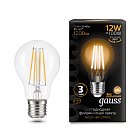 Лампа светодиодная филаментная Gauss 102902112 E27 12W 2700K прозрачная Filament