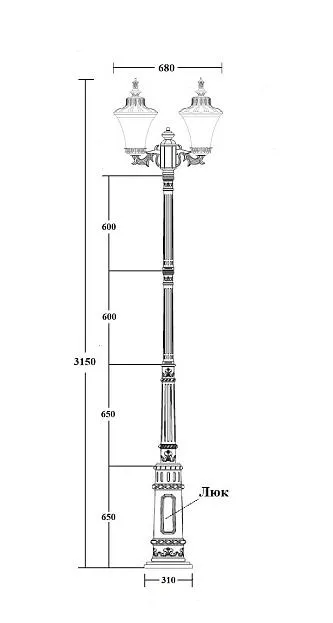 Наземный фонарь Oasis Light 86410A/15 E7 Bl ELBA