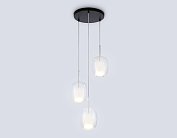Подвесной светильник Ambrella light LH11151/3 BK/WH/CL черный/белый/прозрачный E27*3 max 60W D425*1500