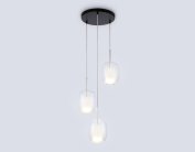 Подвесной светильник Ambrella light LH11151/3 BK/WH/CL черный/белый/прозрачный E27*3 max 60W D425*1500