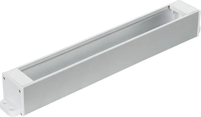 Настольный розеточный блок Squaredesign 16 мод. (8 мод. 45х45), алюминий, белые пластиковые заглушки с крепежом Donel DDSB16WPF DDSB