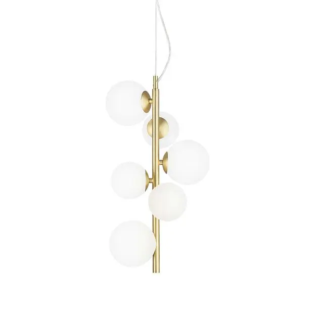 Подвесной светильник Ideal Lux 283821 PERLAGE SP6 OTTONE SATINATO Подвесной светильник Ideal Lux 283821 PERLAGE SP6 OTTONE SATINATO