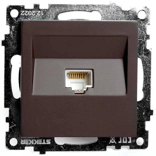 Розетка компьютерная 1-местная RJ-45 (механизм), STEKKER 49023 GLS00-7107-04 Розетка компьютерная 1-местная RJ-45 (механизм), STEKKER 49023 GLS00-7107-04