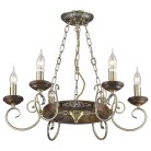 Светильник подвесной, E14, 6x60W Velante 537-523-06 Деревянный стиль