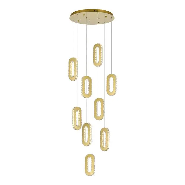 Светильник подвесной Золотистый/Золотистый, Прозрачный LED 9*9W 3000K ST-Luce SL6506.203.09 ALLUNGO