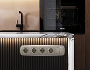 Комплект механизма 2-клавишного перекрестного выключателя 10A-250V OMEGA Серо-бежевый матовый Volt MO363030 QUANT