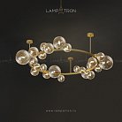 Потолочная люстра IONA C WIDE Размер L. Цвет каркаса золото. Цвет плафонов коньяк. Lampatron 3014-7316