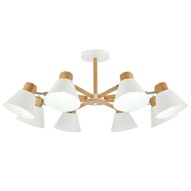 Светильник потолочный Светлое дерево, Белый/Белый E27 8*60W Evoluce SLE103702-08 BUVE