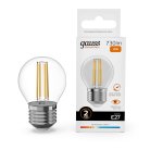Светодиодная филаментная лампа Шар 12W 730Lm 2700K E27 Gauss 52212 FILAMENT ELEMENTARY