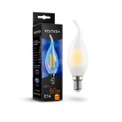 Светодиодная лампа Voltega 7025 Crystal Candle wind matt 6W 2800K E14 VG10-CW2E14warm6W-F