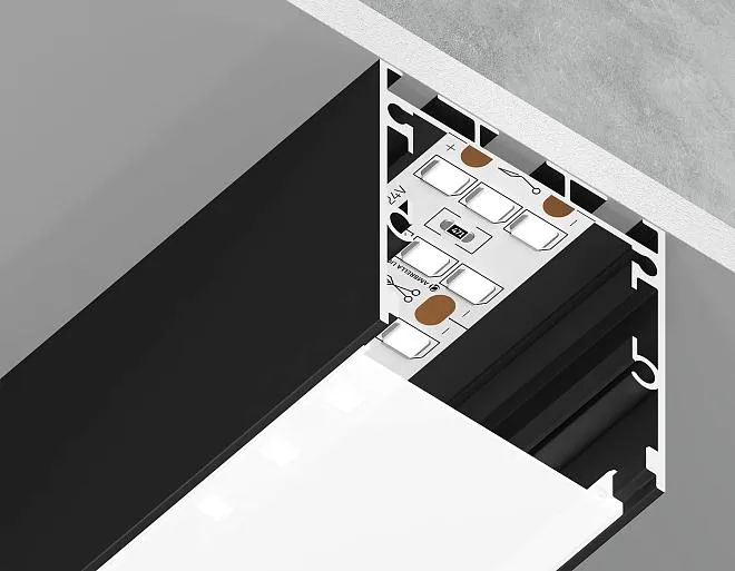 Алюминиевый профиль накладной/подвесной 2м Ambrella light GP2550BK Profile System