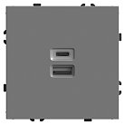 Розетка 2-местная USB + Type C STEKKER 49957 RST10-5115-10