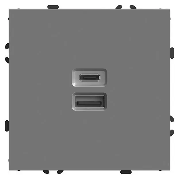 Розетка 2-местная USB + Type C STEKKER 49957 RST10-5115-10