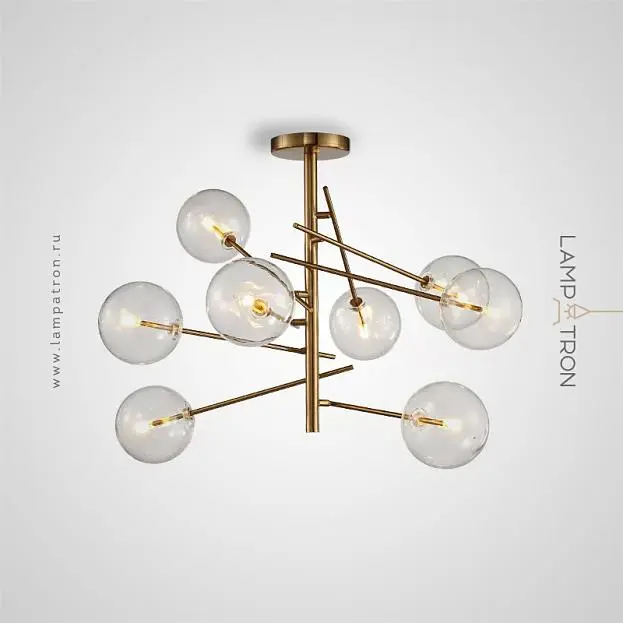 Люстра STOOLS 8 плафонов. Латунь. Lampatron 774-15379 Люстра STOOLS 8 плафонов. Латунь. Lampatron 774-15379