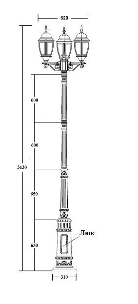 Наземный фонарь Oasis Light 91210LB E7 02 Bl ARSENAL L