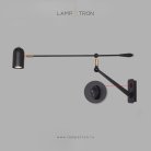 Бра ALEX Цвет Черный + Латунь. Выключатель на корпусе Lampatron alex-black-brass-button 6355-23518