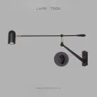 Бра ALEX Цвет Черный + Латунь. Выключатель на корпусе Lampatron alex-black-brass-button 6355-23518