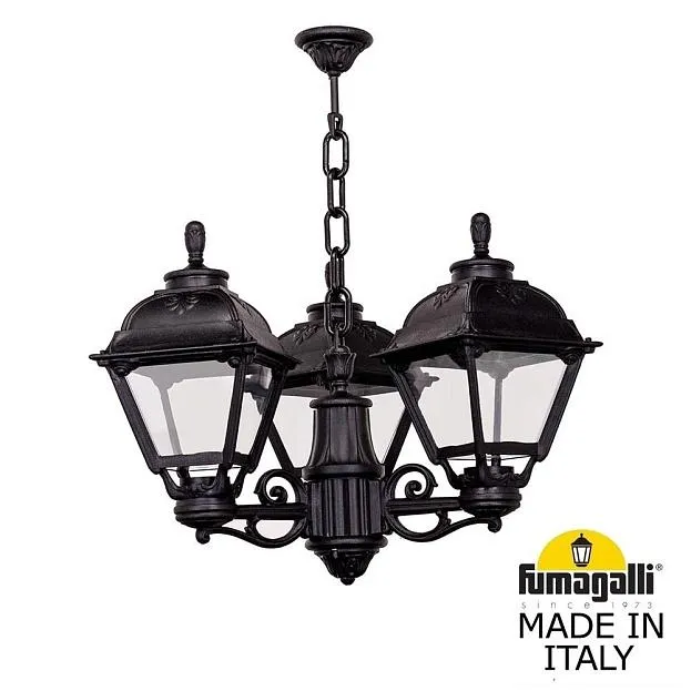 Подвесной уличный светильник (ЛЮСТРА) FUMAGALLI SICHEM/CEFA 3L U23.120.S30.AXE27 Черный