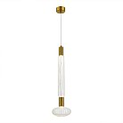 Светильник подвесной Латунь/Золотой, Прозрачный LED 2*3W 3000K ST-Luce SL6117.213.02 TACCHE