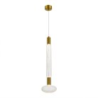 Светильник подвесной Латунь/Золотой, Прозрачный LED 2*3W 3000K ST-Luce SL6117.213.02 TACCHE
