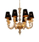 Хрустальная подвесная люстра Lumina Deco LDP 5012-8 BK STEFANEA