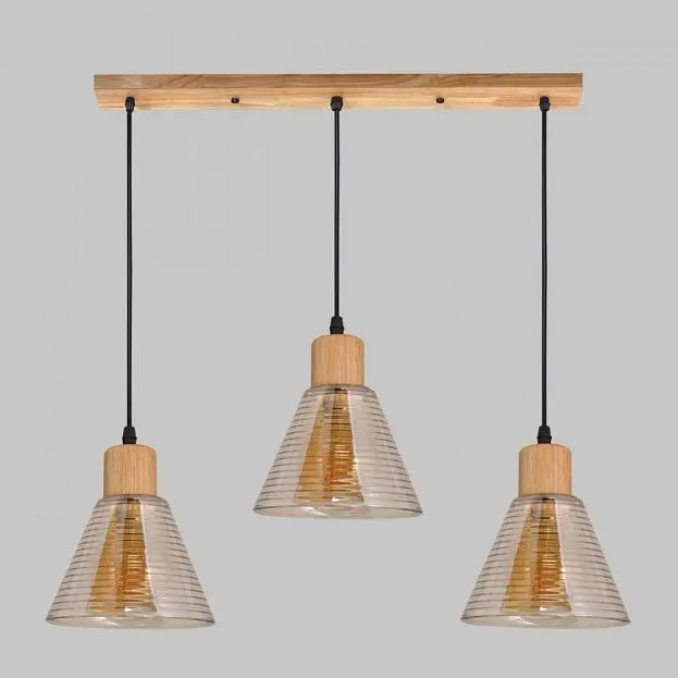 Подвесной светильник Imex MD.5870-3-P-WOOD+BK Подвесной светильник Imex MD.5870-3-P-WOOD+BK