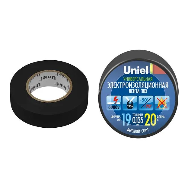 Изоляционная лента Uniel UIT-135P 20/19/01 BLK