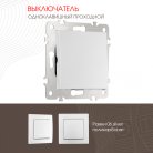Выключатель одноклавишный проходной (на 2 направления), 10AX 250V Arte Milano 206.32-1.silver am